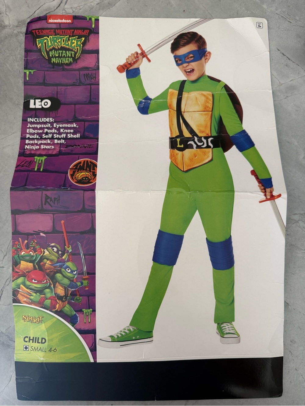 Teenage Mutant Ninja Turtles Leo Kids Green and Blue Jumpsuit Costume